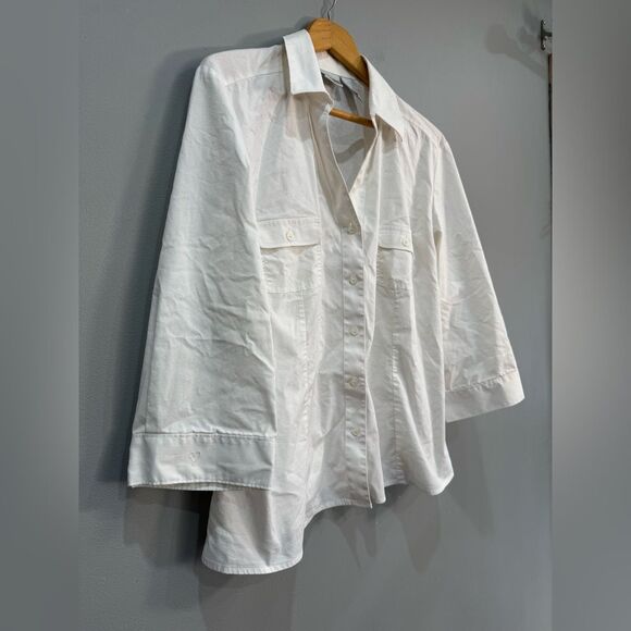 White Chico’s Y2K Button Down Shirt Size 3 (16) EUC - Picture 5 of 8